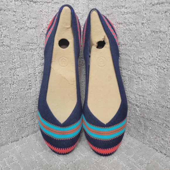 Rothy's Shoes Rothys Merino The Flat Womens Size 9 Us Navy Ribbon